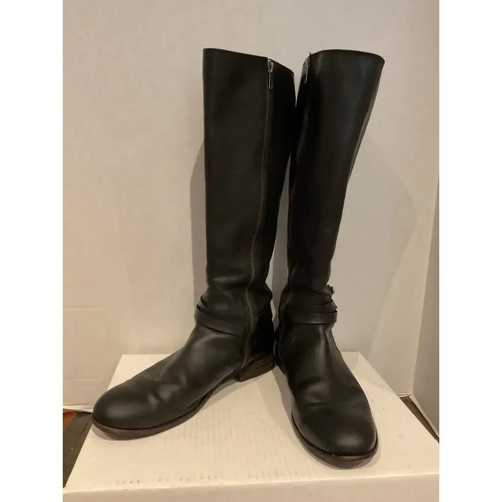 Frye - Melissa Harness - Black Leather Tall Riding Boots - Mexico - size 11B